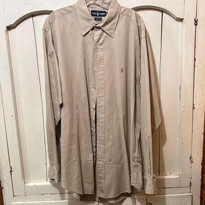 Polo by Ralph Lauren Men's Beige Button Down Shirt